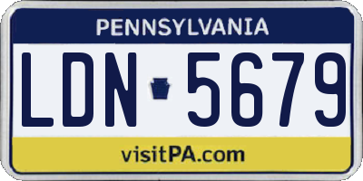 PA license plate LDN5679