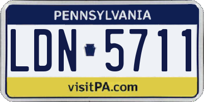 PA license plate LDN5711