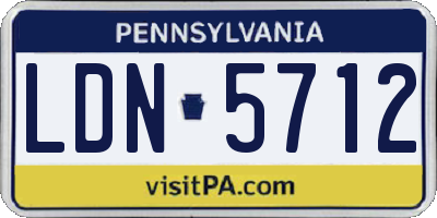 PA license plate LDN5712