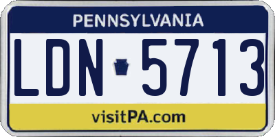 PA license plate LDN5713