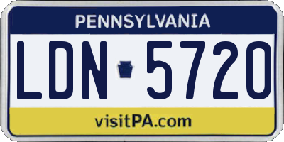 PA license plate LDN5720