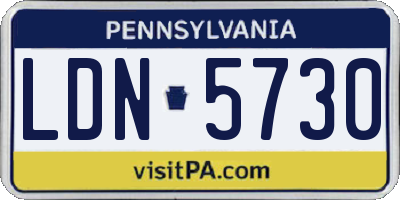 PA license plate LDN5730