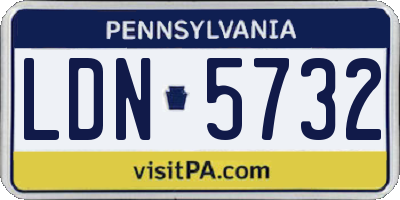 PA license plate LDN5732