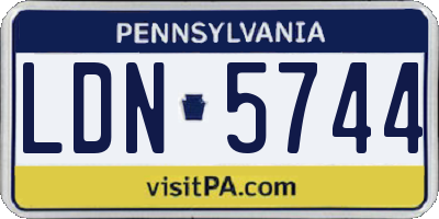 PA license plate LDN5744