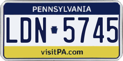 PA license plate LDN5745