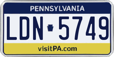 PA license plate LDN5749