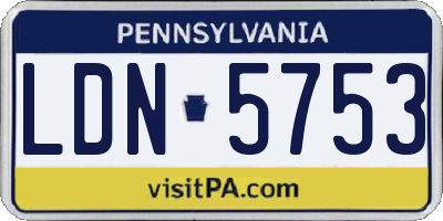 PA license plate LDN5753