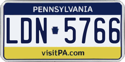 PA license plate LDN5766