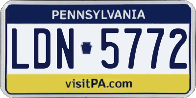 PA license plate LDN5772