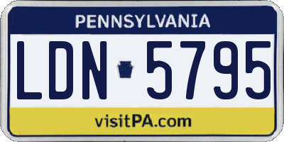 PA license plate LDN5795