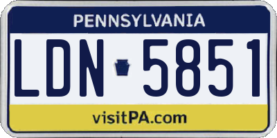 PA license plate LDN5851