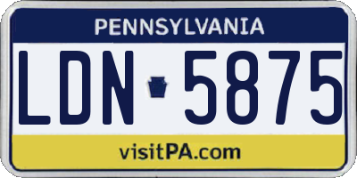 PA license plate LDN5875