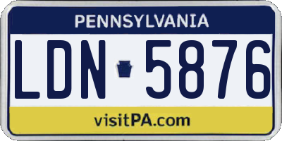 PA license plate LDN5876
