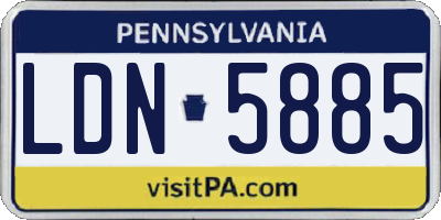 PA license plate LDN5885