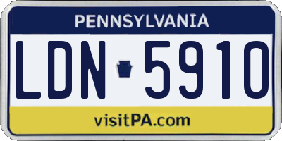 PA license plate LDN5910
