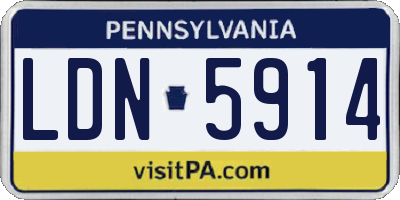 PA license plate LDN5914