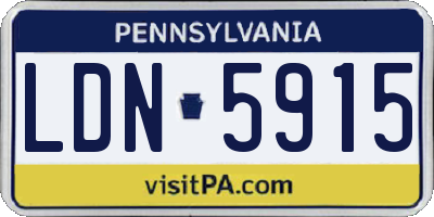 PA license plate LDN5915