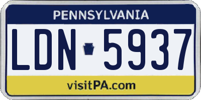 PA license plate LDN5937
