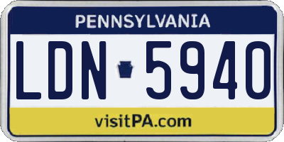 PA license plate LDN5940