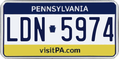 PA license plate LDN5974