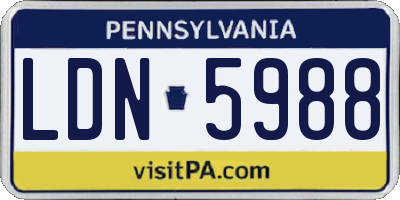 PA license plate LDN5988