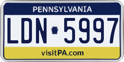 PA license plate LDN5997