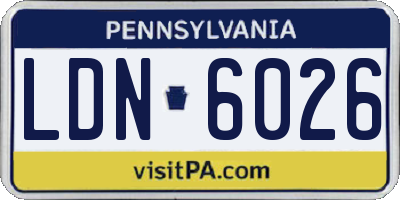 PA license plate LDN6026