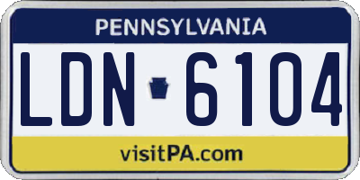 PA license plate LDN6104