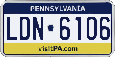 PA license plate LDN6106