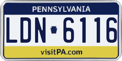 PA license plate LDN6116