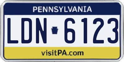 PA license plate LDN6123