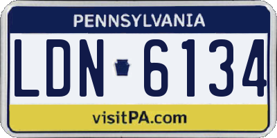PA license plate LDN6134