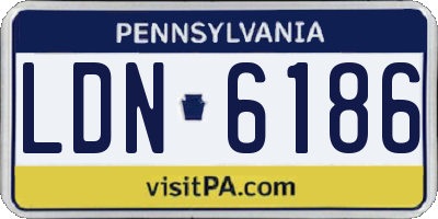 PA license plate LDN6186