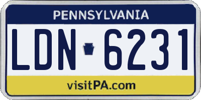 PA license plate LDN6231