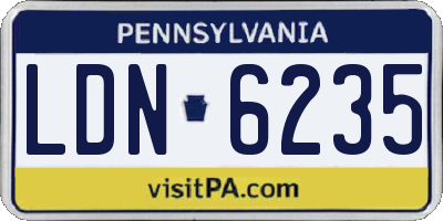 PA license plate LDN6235