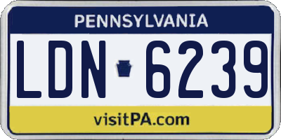 PA license plate LDN6239