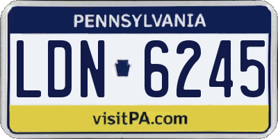 PA license plate LDN6245