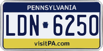 PA license plate LDN6250