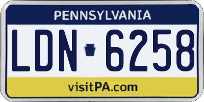 PA license plate LDN6258
