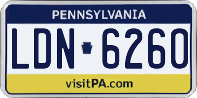 PA license plate LDN6260