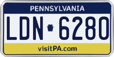 PA license plate LDN6280