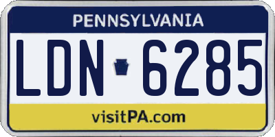 PA license plate LDN6285