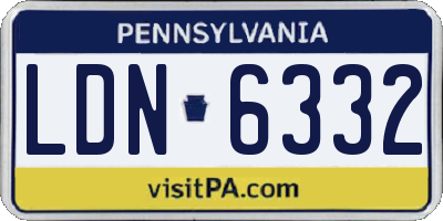 PA license plate LDN6332