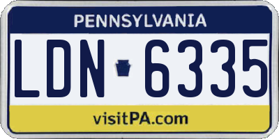 PA license plate LDN6335