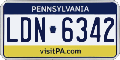 PA license plate LDN6342