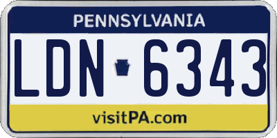 PA license plate LDN6343