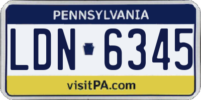PA license plate LDN6345