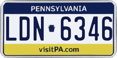 PA license plate LDN6346
