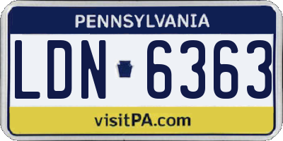 PA license plate LDN6363
