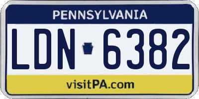 PA license plate LDN6382